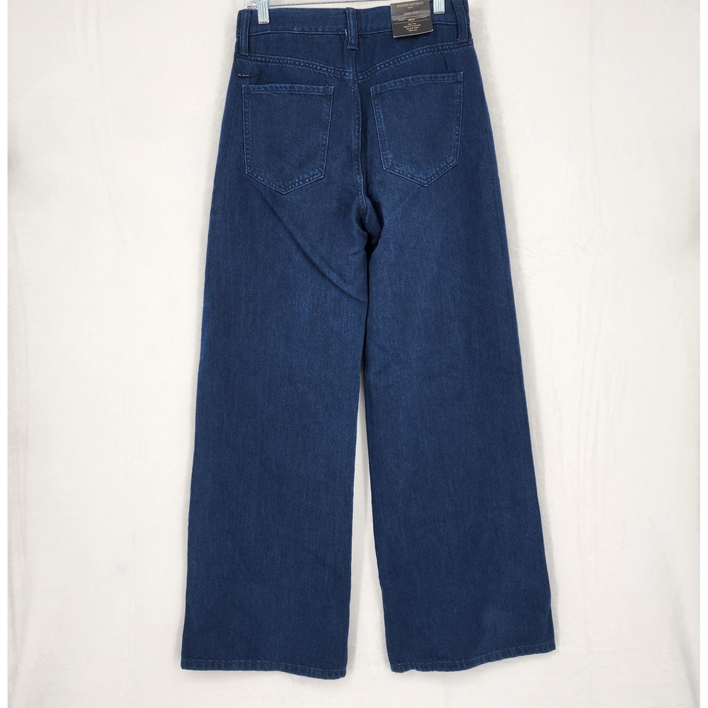 Banana Republic Wide Leg Jeans 26/2 High Rise Relaxed Fit Dark Wash NWT - Picture 5 of 9